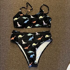 Colorful Dinosaur Print Bikini
